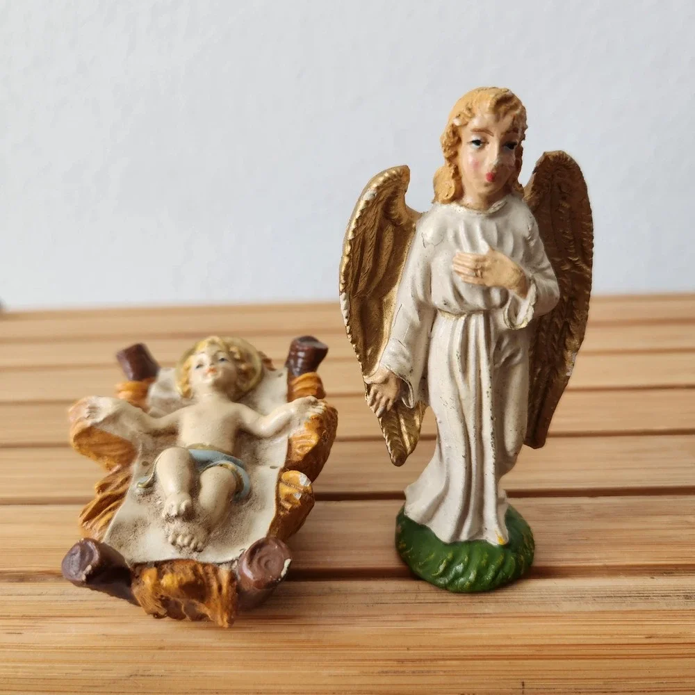 Vintage Nativity Set Made in Italy Wooden‎ Barn Christmas Home Decor Religious